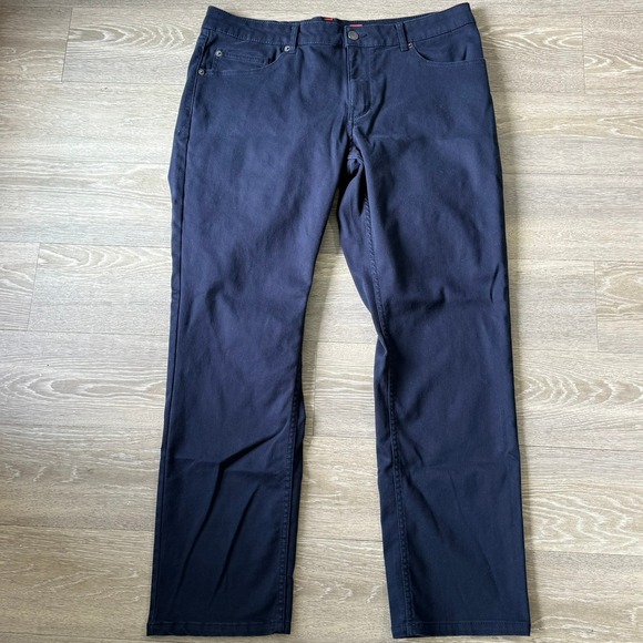 Quiksilver Straight Fit Pants Mens Size 36x32 Stretch Navy Blue Casual - Picture 1 of 9